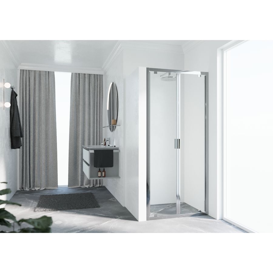 Draaideur 2-delig LUNB 1080-1140x1950mm chroom helder