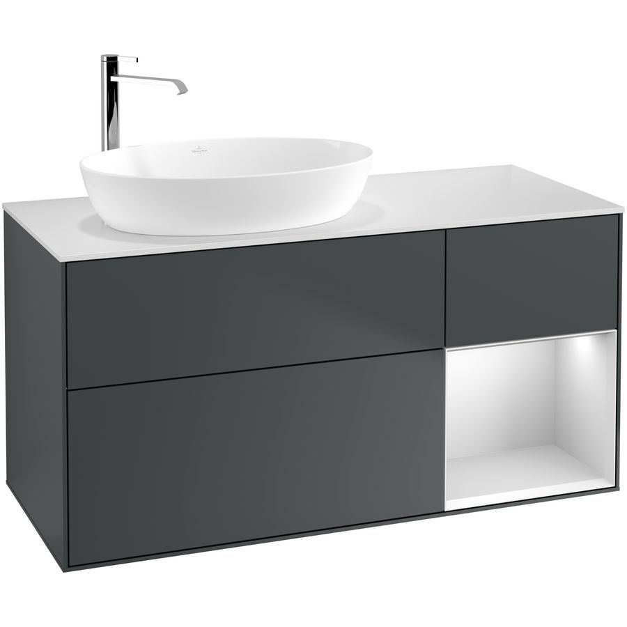 Wastafelonderkast Finion 1200x603x501mm Mid.Blue Matt Lacquer G931MTHG