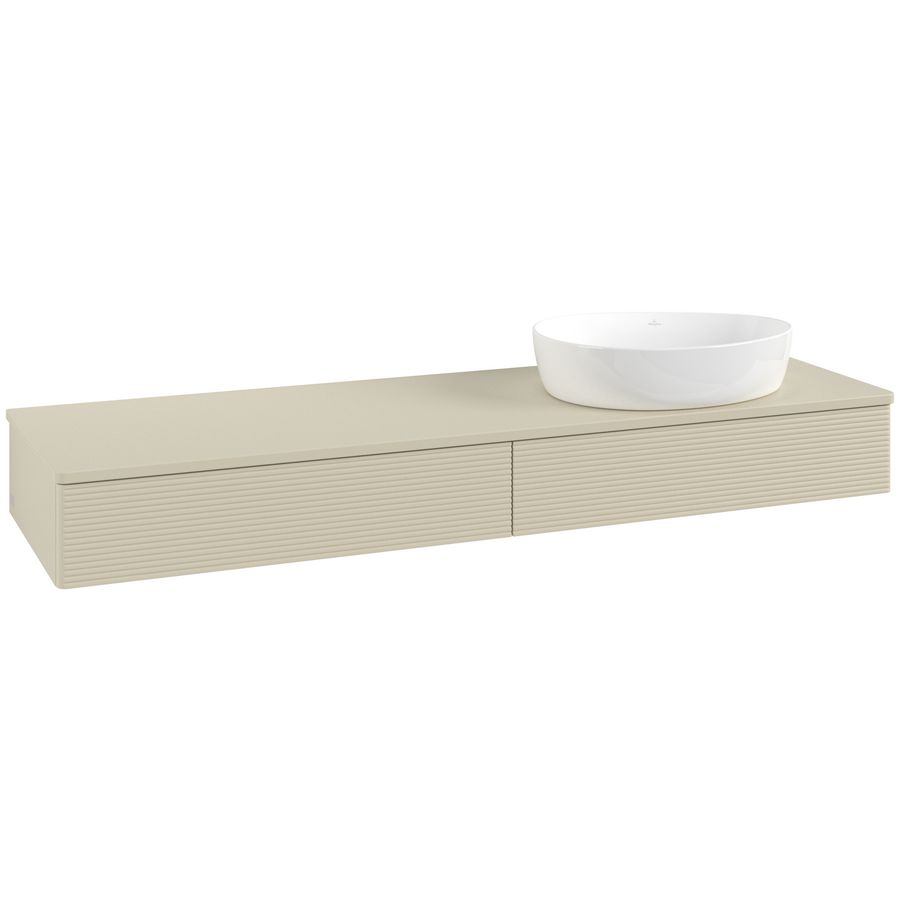 Wastafelonderkast Antao 1600x190x500mm S.Grey Matt Lacquer L16110HJ