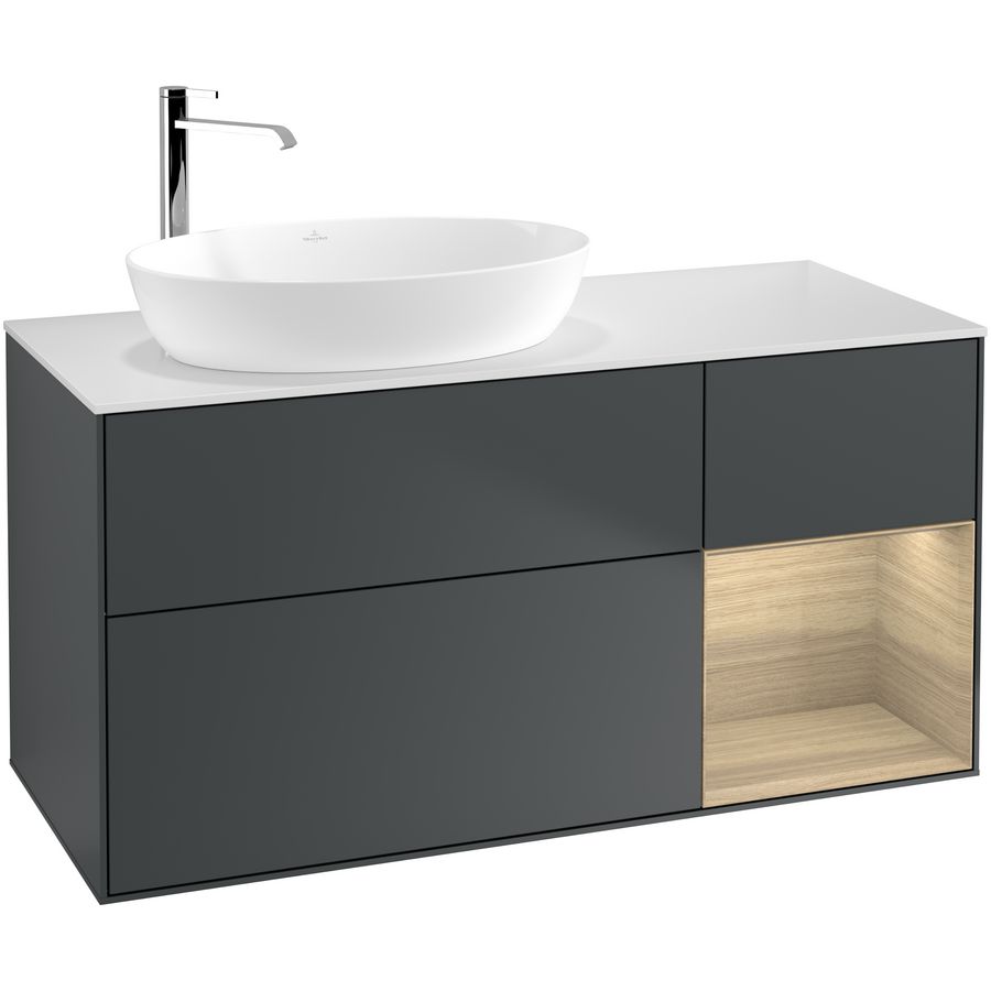 Wastafelonderkast Finion 1200x603x501mm Mid.Blue Matt Lacquer G931PCHG