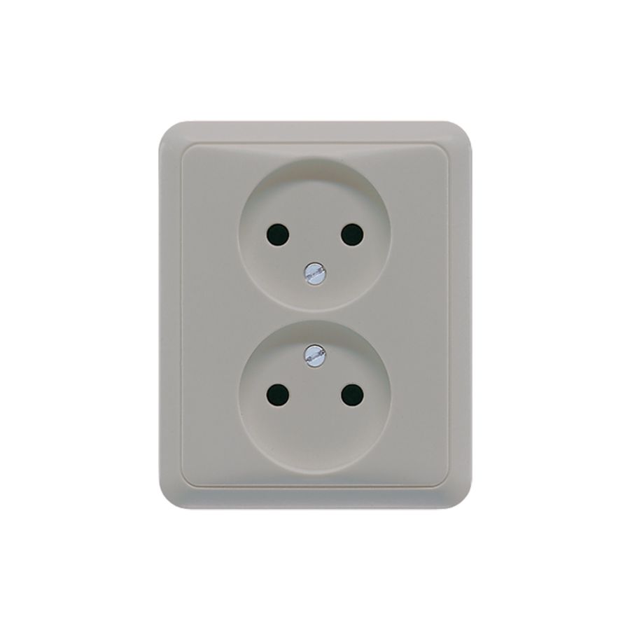 Wandcontactdoos grijs 2-voudig CD500