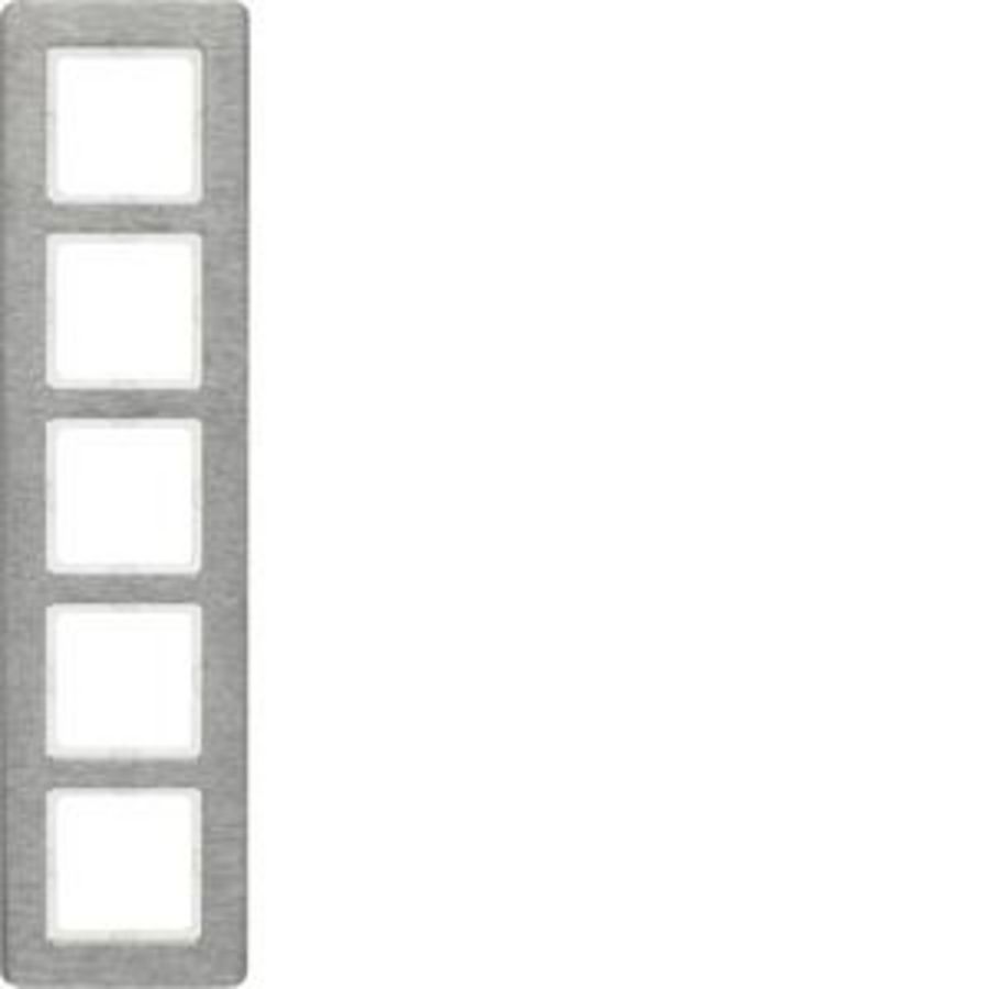 Afdekraam 5-v berker Q.7 edelstaal geborsteld vert.