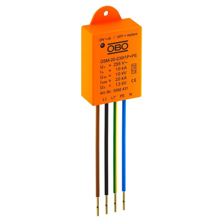 Overspanningsbeveil.module voor LED-lampen met 1 fase 230V