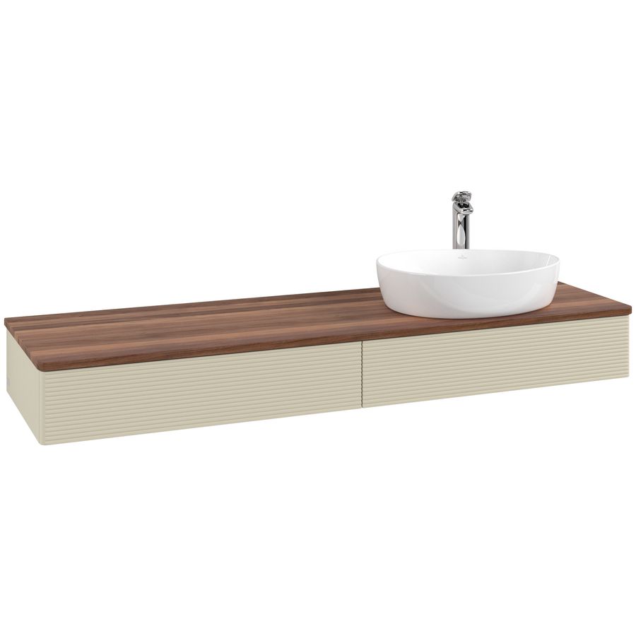 Wastafelonderkast Antao 1600x190x500mm S.Grey Matt Lacquer L16152HJ