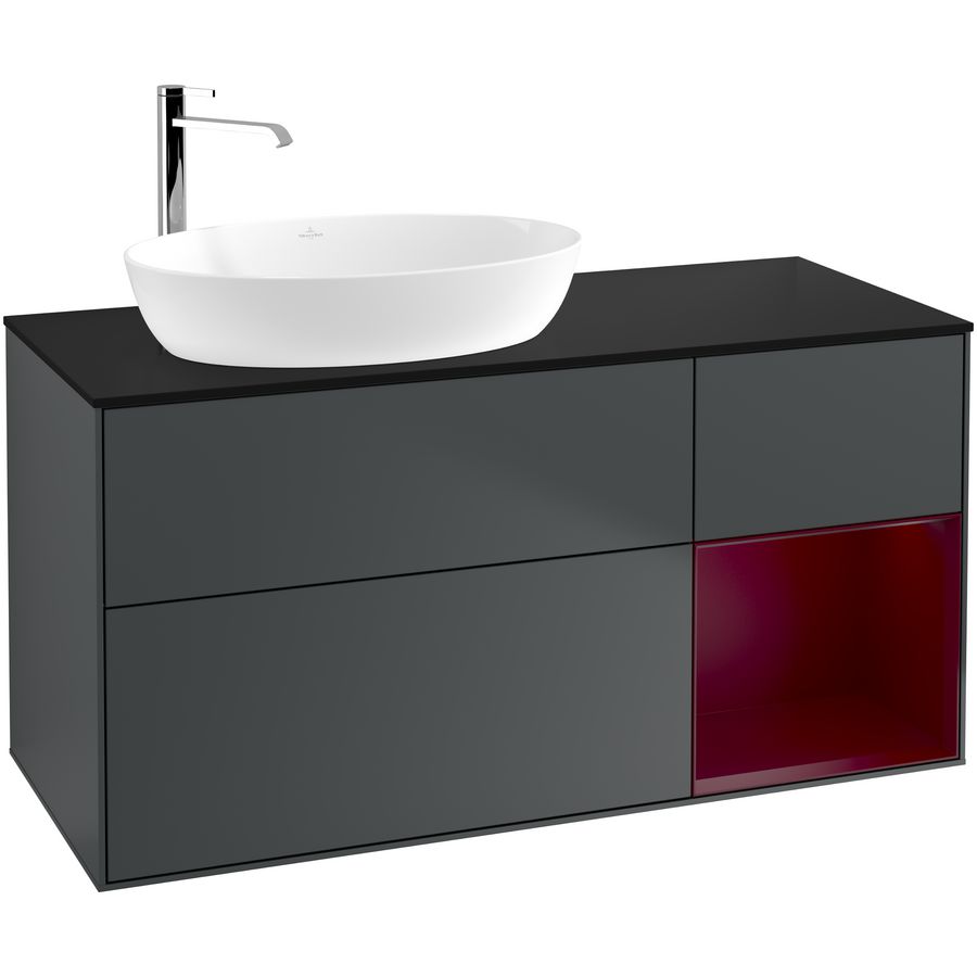 Wastafelonderkast Finion 1200x603x501mm Mid.Blue Matt Lacquer G932HBHG