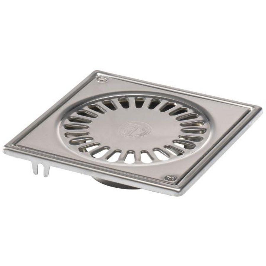 Vloerput zonder watersl RVS304 147x147mm ou100mm geschr rst
