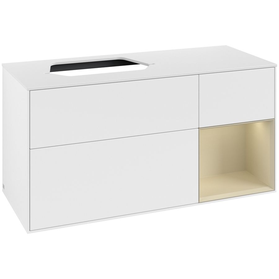 Wastafelonderkast Finion 1200x603x501mm White Matt Lacquer F401HJMT