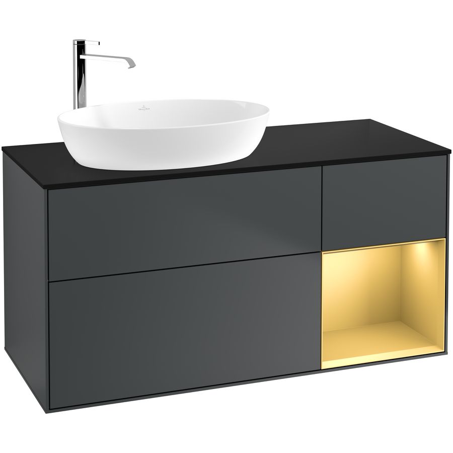 Wastafelonderkast Finion 1200x603x501mm Mid.Blue Matt Lacquer G932HFHG