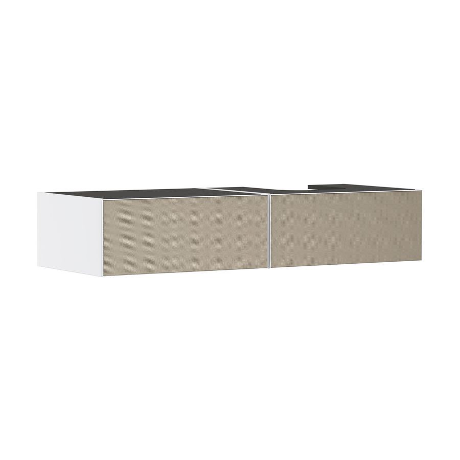 Badmeubel Xevolos E mat wit 1370/550 2L waskom/gesl. RE. Patterned Bronze