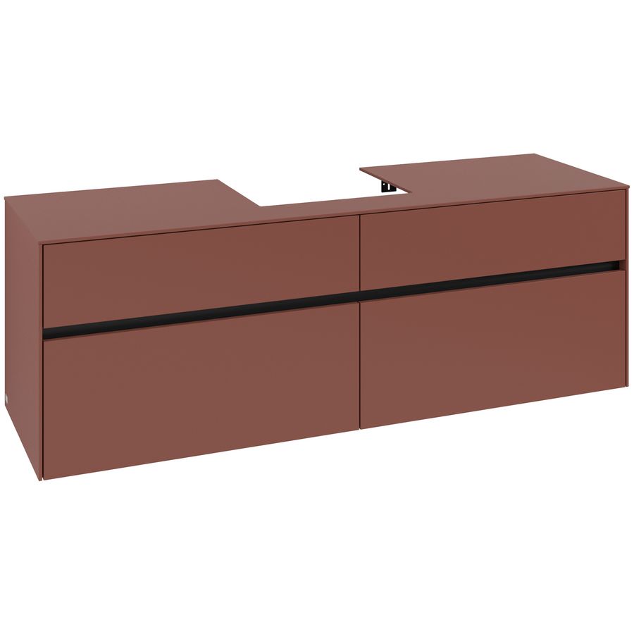 Wastafelonderkast Collaro 1600x548x500mm Wine Red C077B0AH