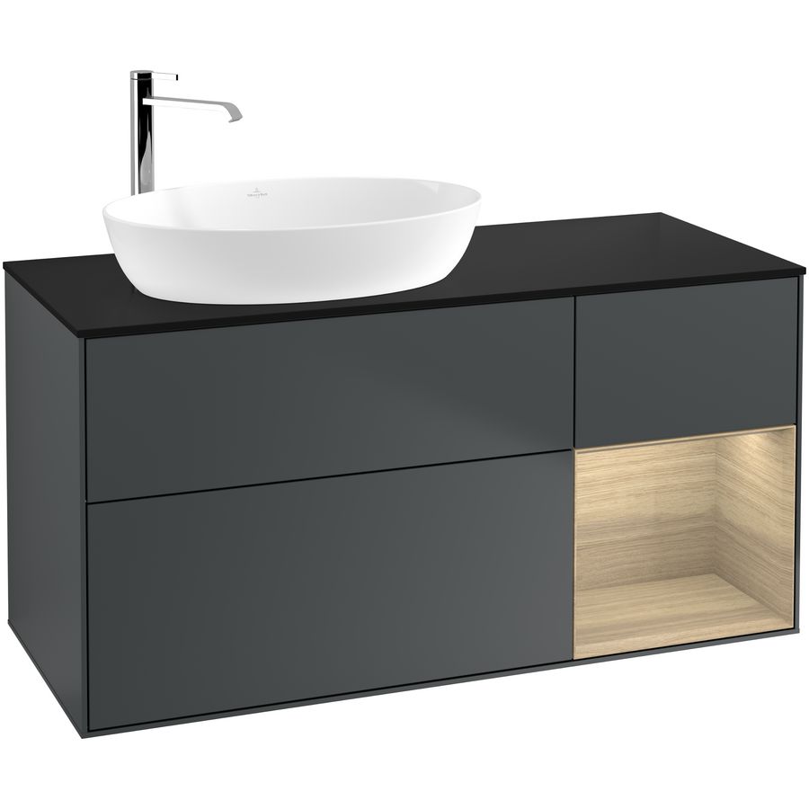 Wastafelonderkast Finion 1200x603x501mm Mid.Blue Matt Lacquer G932PCHG