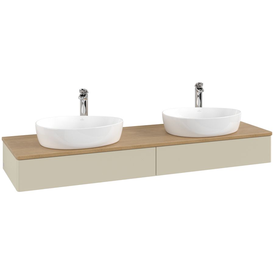 Wastafelonderkast Antao 1600x190x500mm S.Grey Matt Lacquer L17051HJ
