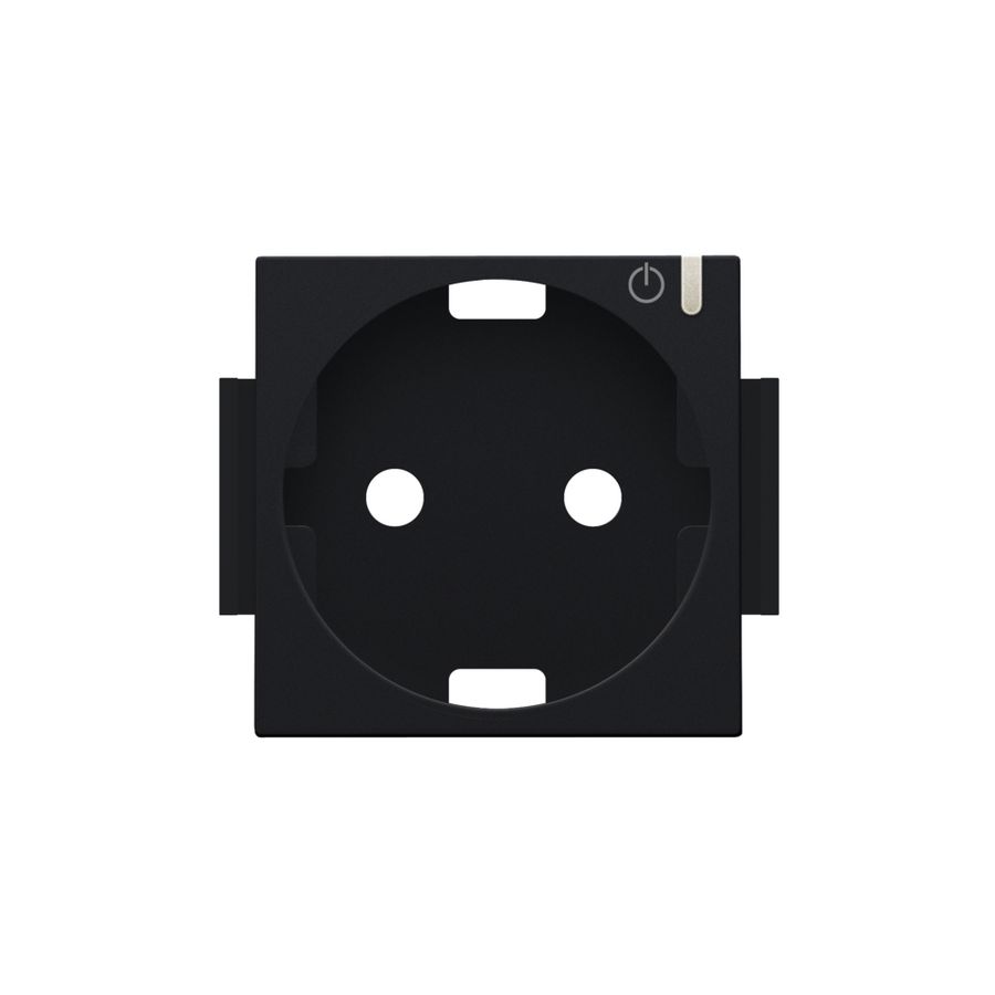 Afwerkingsset geconn. schakelbaar stopcontact+knop black