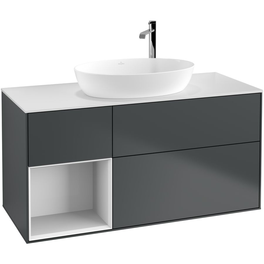 Wastafelonderkast Finion 1200x603x501mm Mid.Blue Matt Lacquer G941GFHG