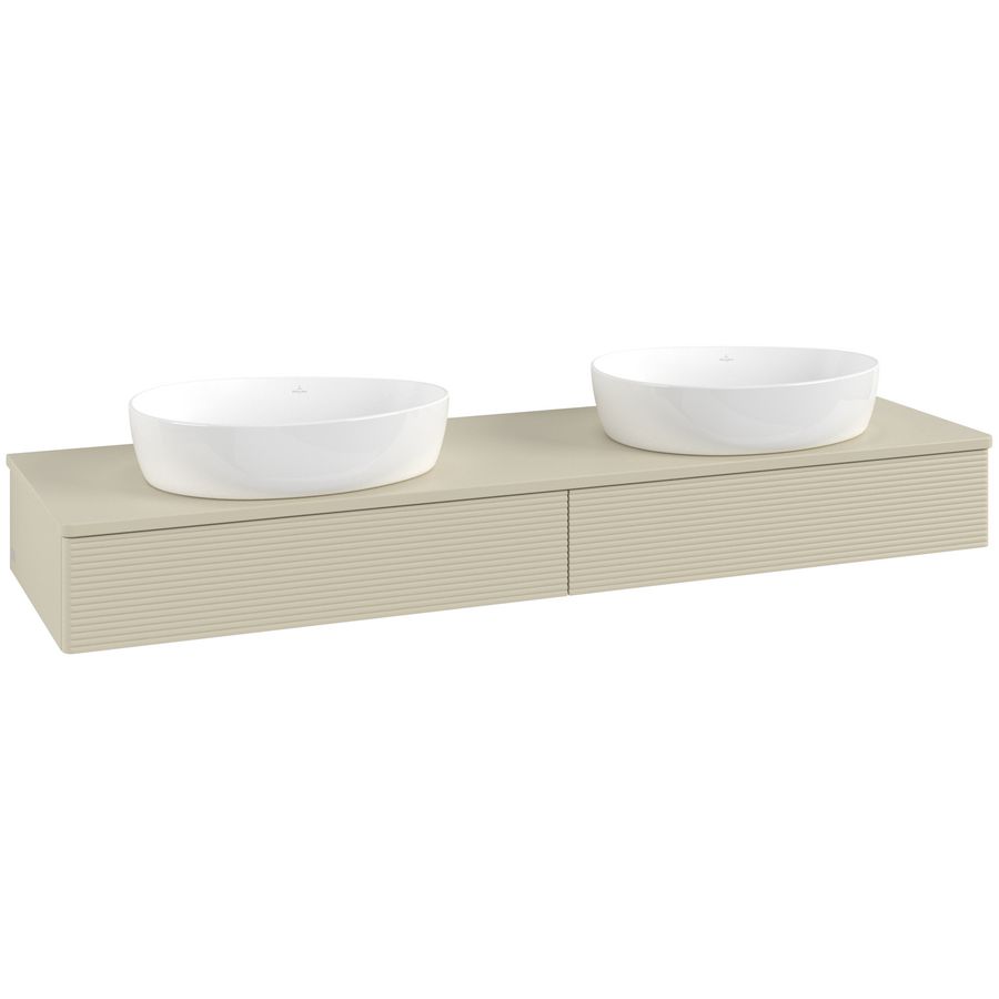 Wastafelonderkast Antao 1600x190x500mm S.Grey Matt Lacquer L17110HJ
