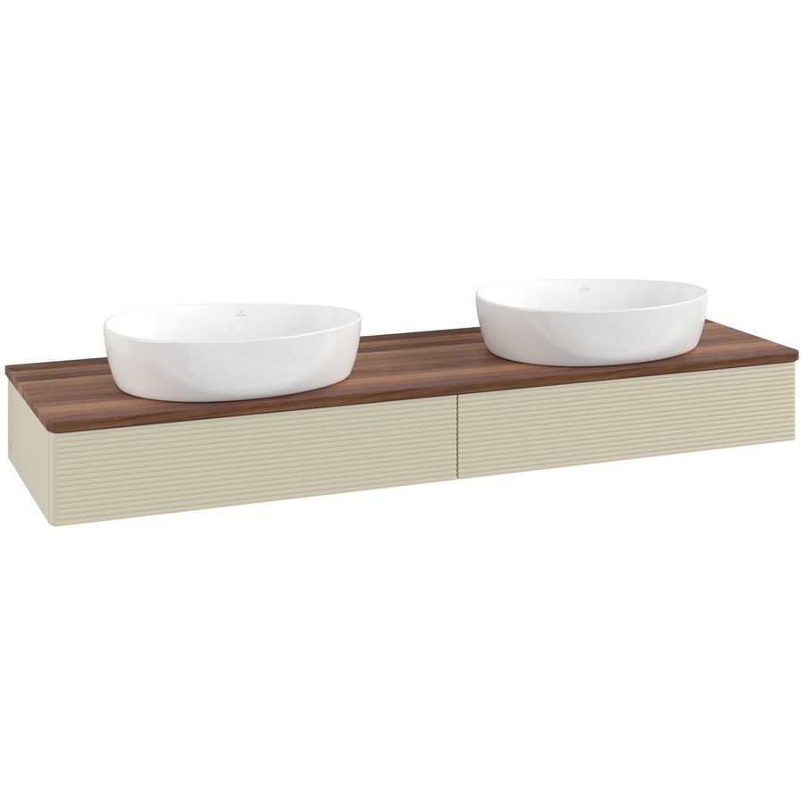 Wastafelonderkast Antao 1600x190x500mm S.Grey Matt Lacquer L17112HJ