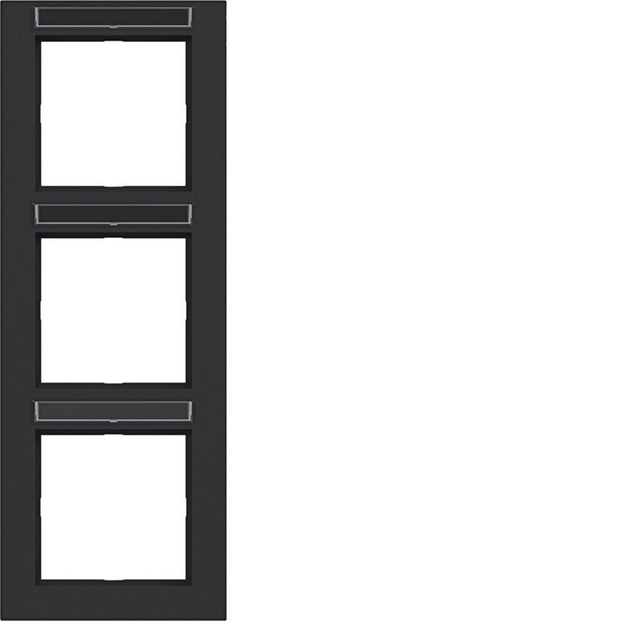 Afdekraam 3-voudig verticaal tekstveld A.1 nachtzwart mat