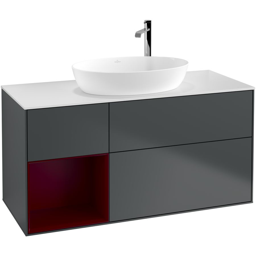 Wastafelonderkast Finion 1200x603x501mm Mid.Blue Matt Lacquer G941HBHG