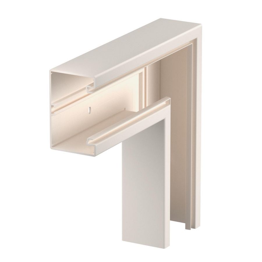 Platte hoek 70x110mm polyvinylchlorid creme wit 9001