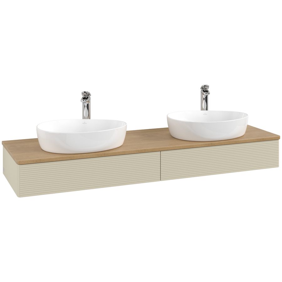 Wastafelonderkast Antao 1600x190x500mm S.Grey Matt Lacquer L17151HJ