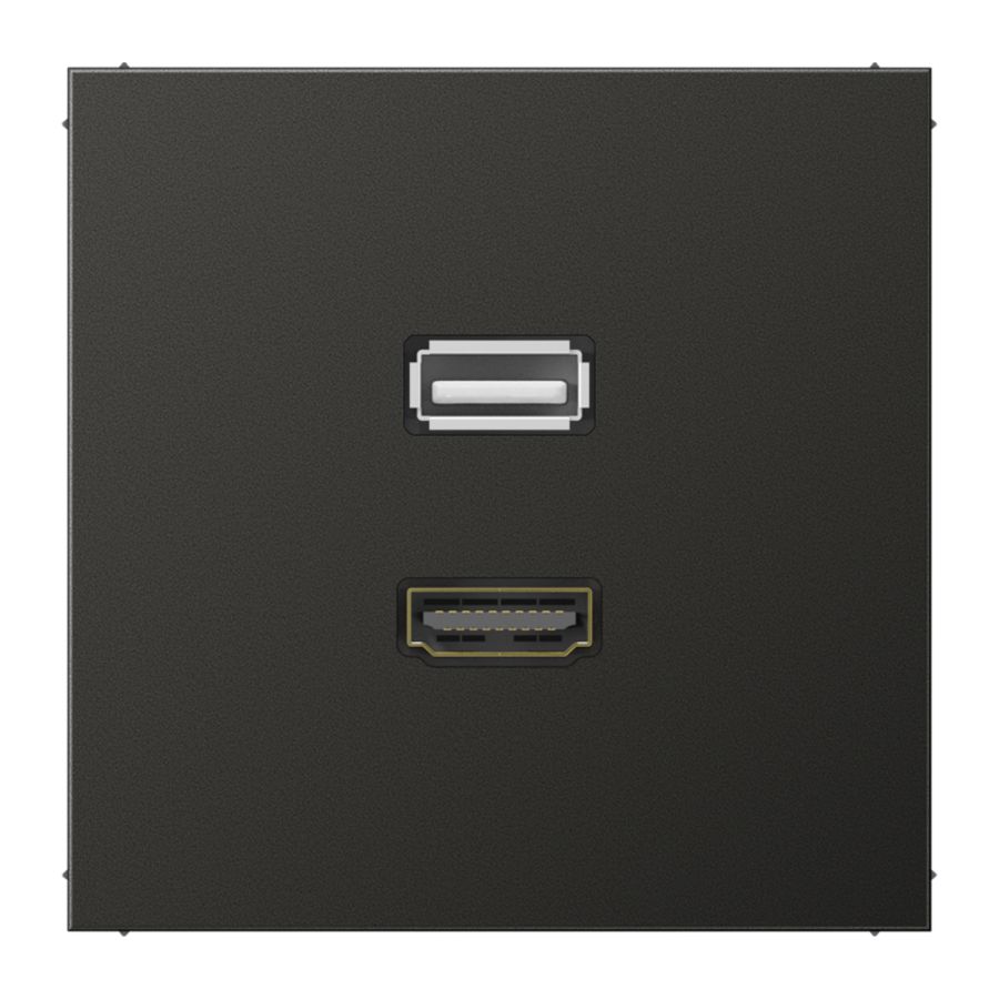Afdekking antraciet voor HDMI/USB LS