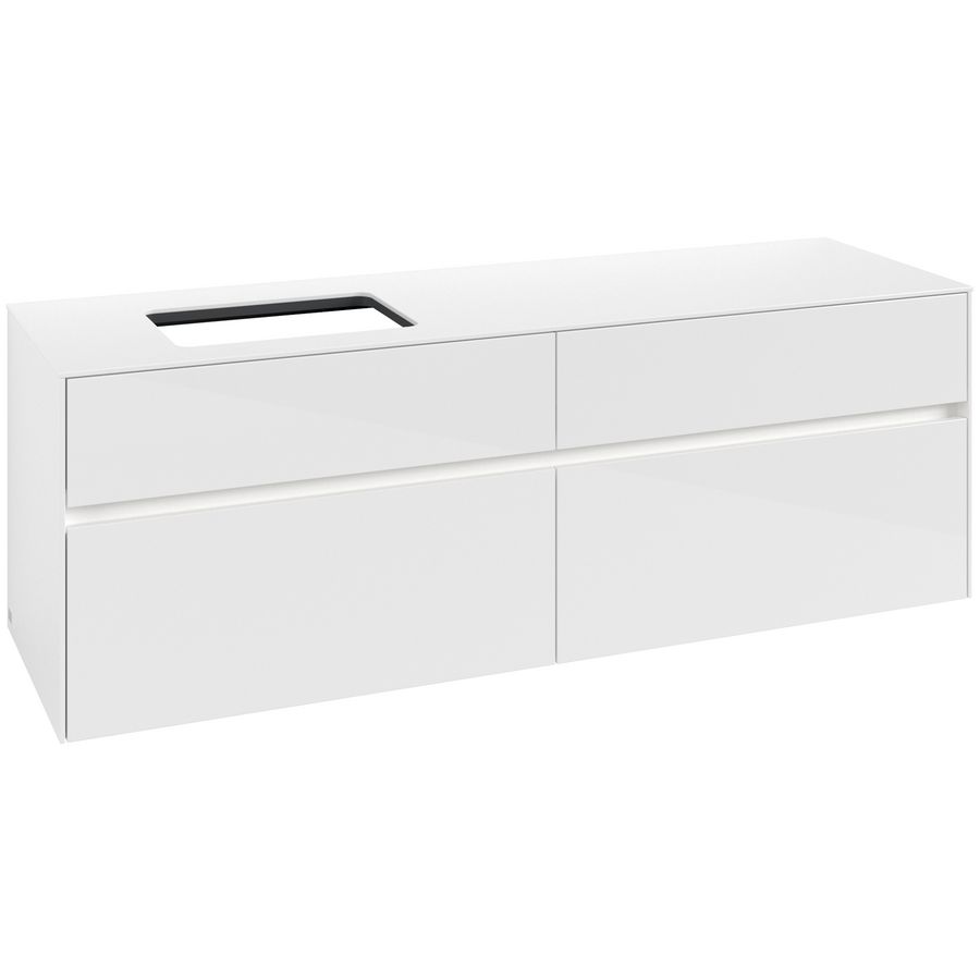 Wastafelonderkast Collaro 1600x548x500mm Glossy White C121B0DH
