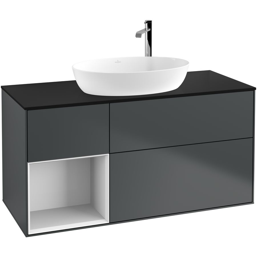 Wastafelonderkast Finion 1200x603x501mm Mid.Blue Matt Lacquer G942GFHG