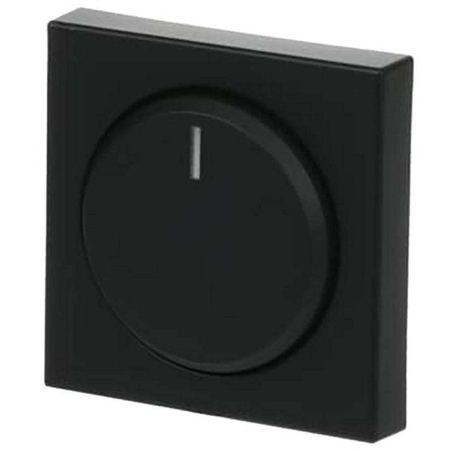 Centraalplaat+knop v draaidimmer mat-zwart heavy duty (6540-885-102-510)