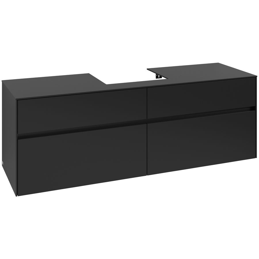 Wastafelonderkast Collaro 1600x548x500mm Volcano Black C07700VL
