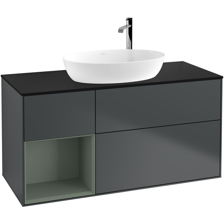 Wastafelonderkast Finion 1200x603x501mm Mid.Blue Matt Lacquer G942GMHG