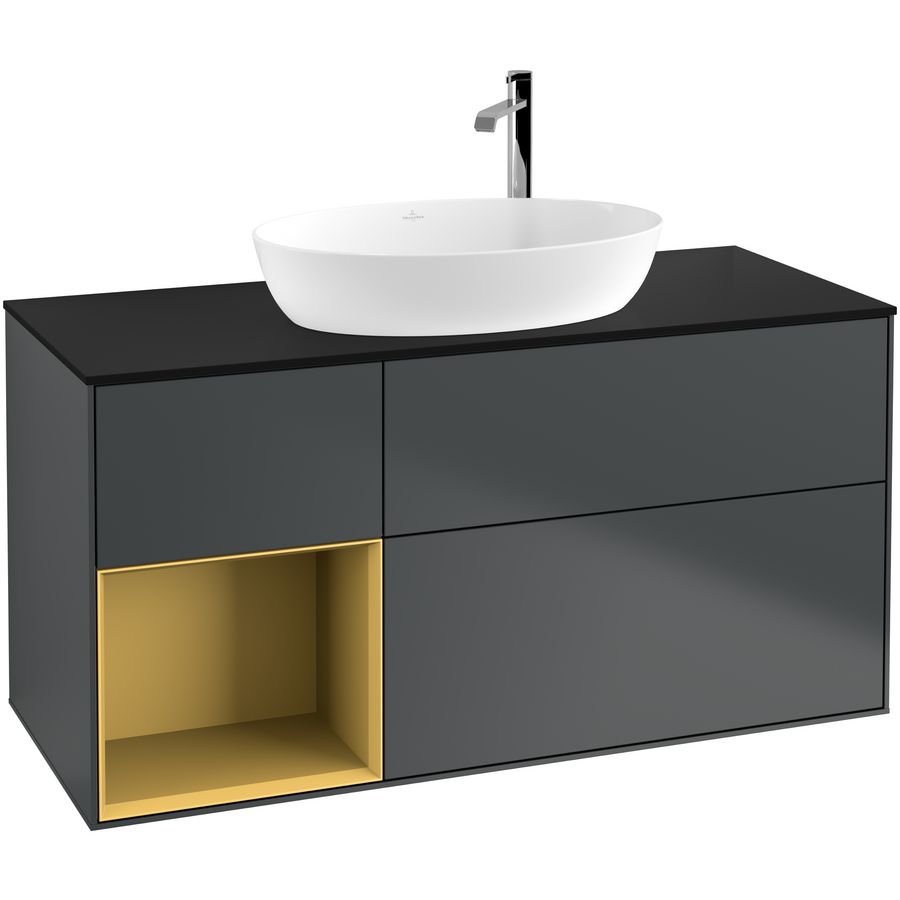 Wastafelonderkast Finion 1200x603x501mm Mid.Blue Matt Lacquer G942HFHG