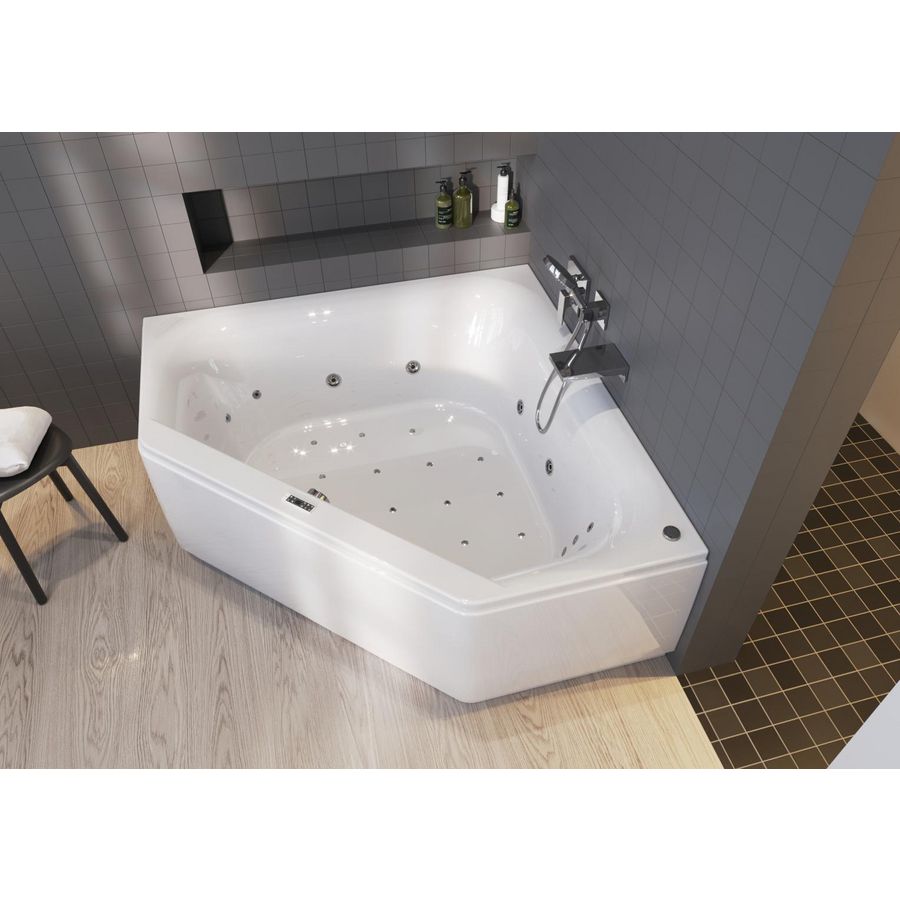 Whirlpool Austin Rihopool 145x145cm systeem BLISS links hoogglans wit