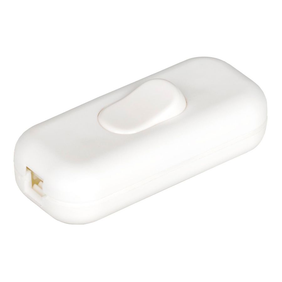 Snoerschakelaar 1-polig 250V 2A 60x26x15mm Wit VVE=10