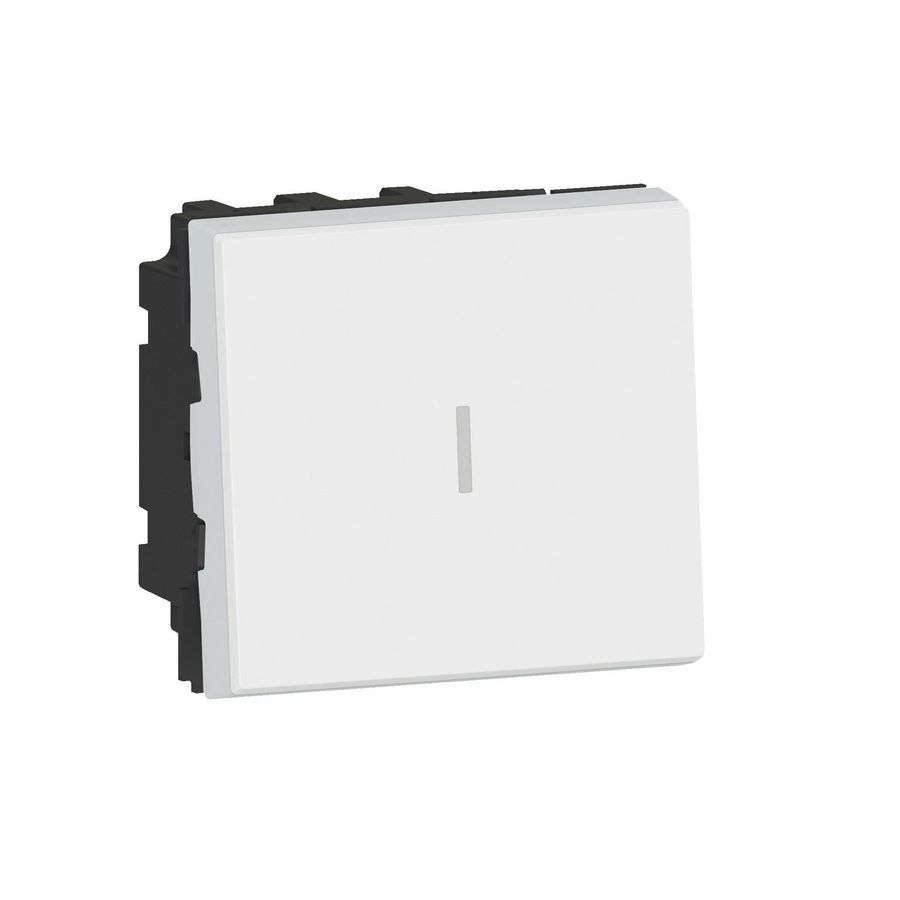 Wisselschakelaar 2-polig 20AX 2 modulen wit Mosaic