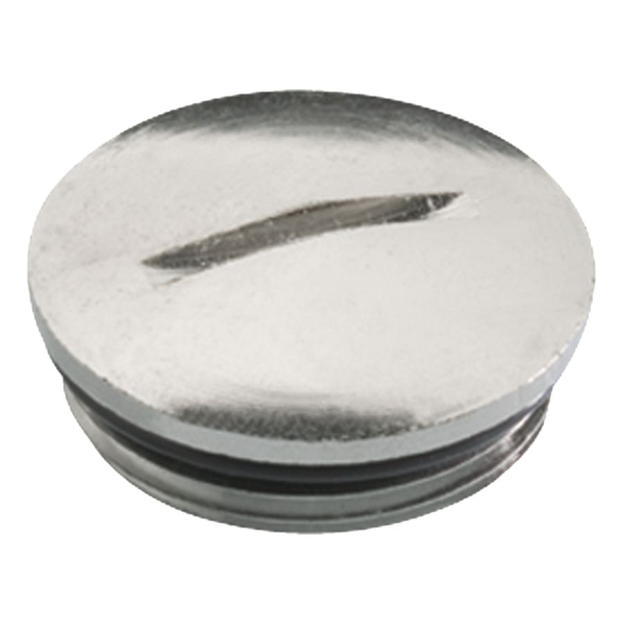 Blindstop messing vernikkeld rond draad M20x1,5 met O-ring