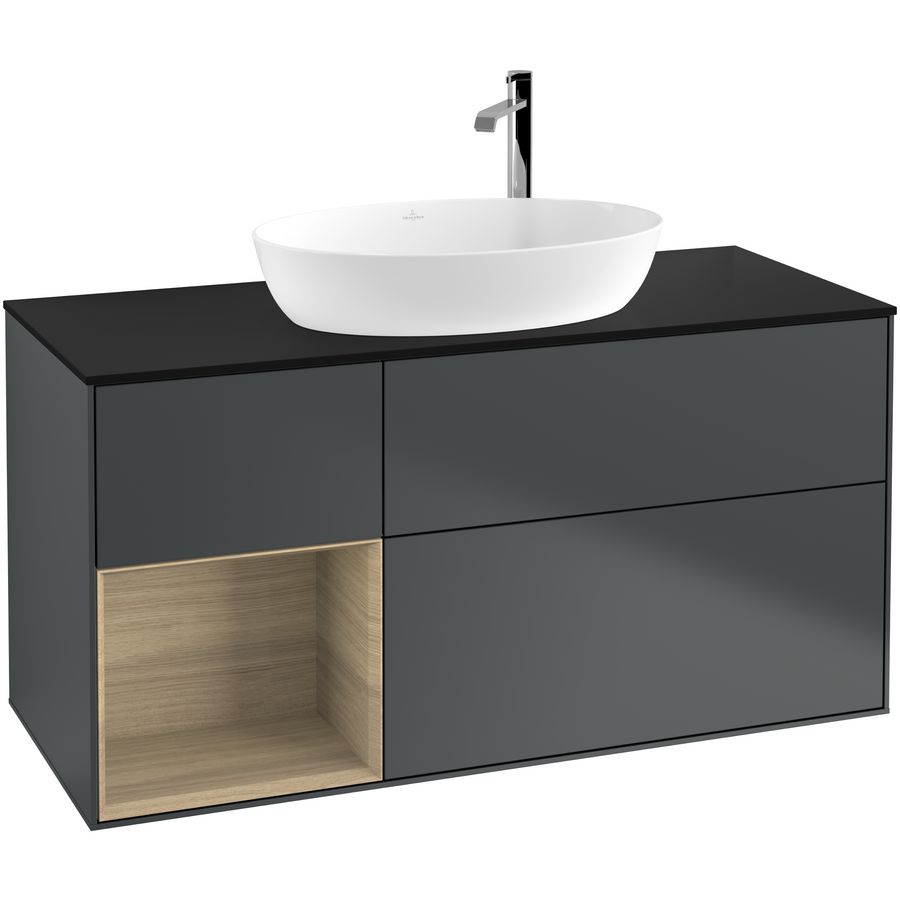 Wastafelonderkast Finion 1200x603x501mm Mid.Blue Matt Lacquer G942PCHG