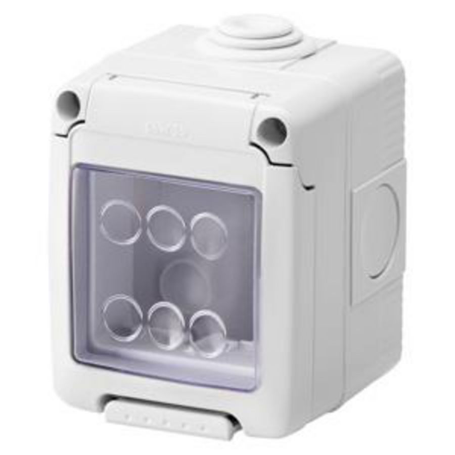 WATERDICHTE KAST VOOR SYSTEM-APPARATEN-2 GANG-GRIJS-IP VVE=5