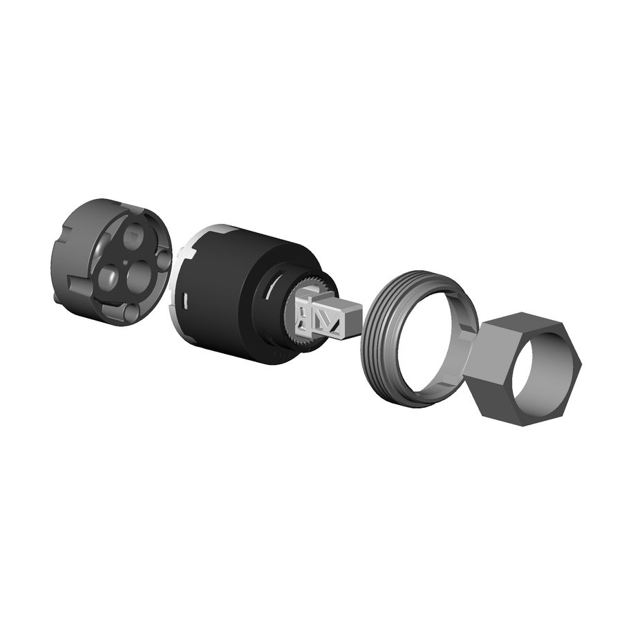 Eenhendelmengkraan cartouche Inzet 45gr.+bevestigingsmoer