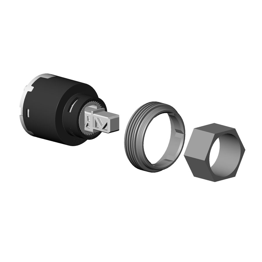 Eenhendelmengkraan cartouche+bevestigingsmoer adaptersleutel