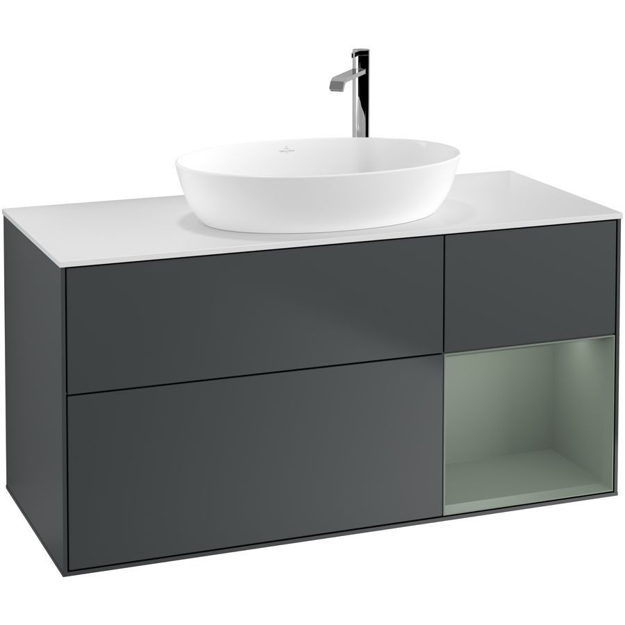 Wastafelonderkast Finion 1200x603x501mm Mid.Blue Matt Lacquer G951GMHG