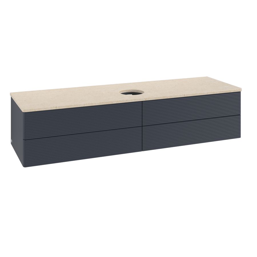 Wastafelonderkast Antao 1600x360x500mm Mid.Blue Matt Lacquer K25113HG