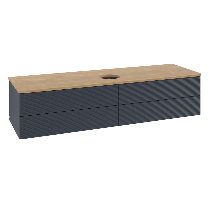 Wastafelonderkast Antao 1600x360x500mm Mid.Blue Matt Lacquer K25151HG