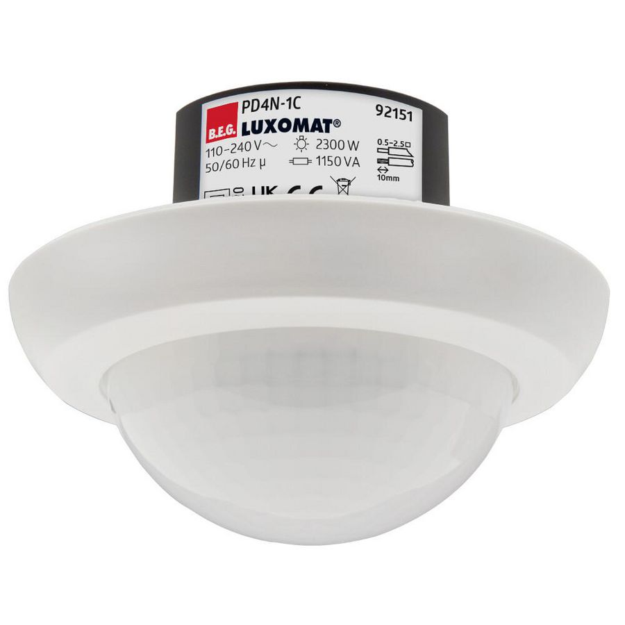 Bewegingsmelder Plafondmontage 360gr. VZ wit IP20 24m 1Kanaa