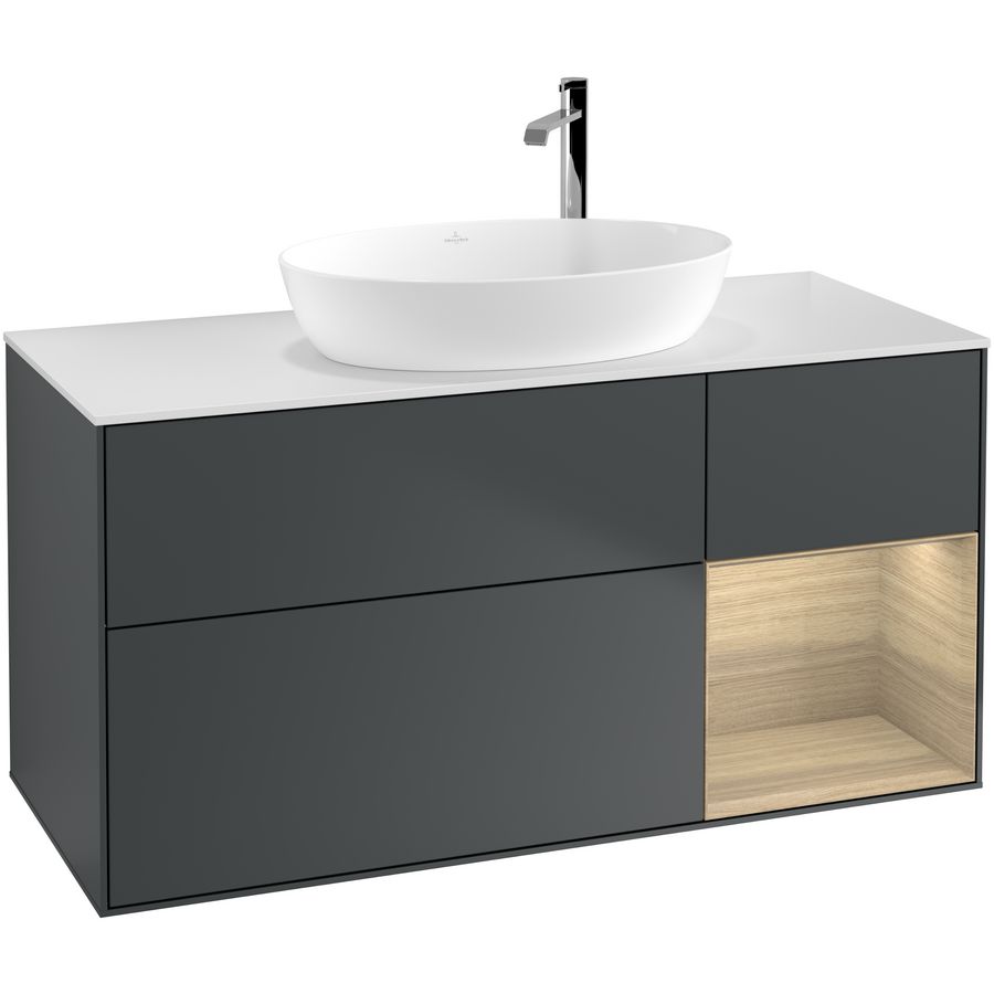 Wastafelonderkast Finion 1200x603x501mm Mid.Blue Matt Lacquer G951PCHG