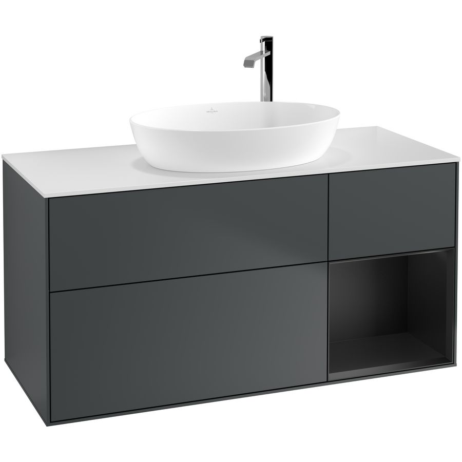 Wastafelonderkast Finion 1200x603x501mm Mid.Blue Matt Lacquer G951PDHG