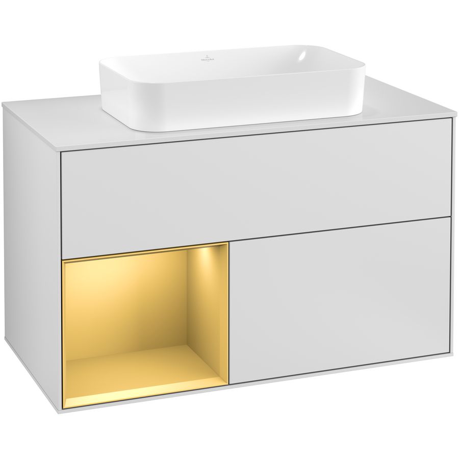 Wastafelonderkast Finion 1000x603x501mm White Matt Lacquer G241HFMT