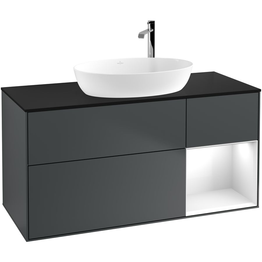 Wastafelonderkast Finion 1200x603x501mm Mid.Blue Matt Lacquer G952GFHG