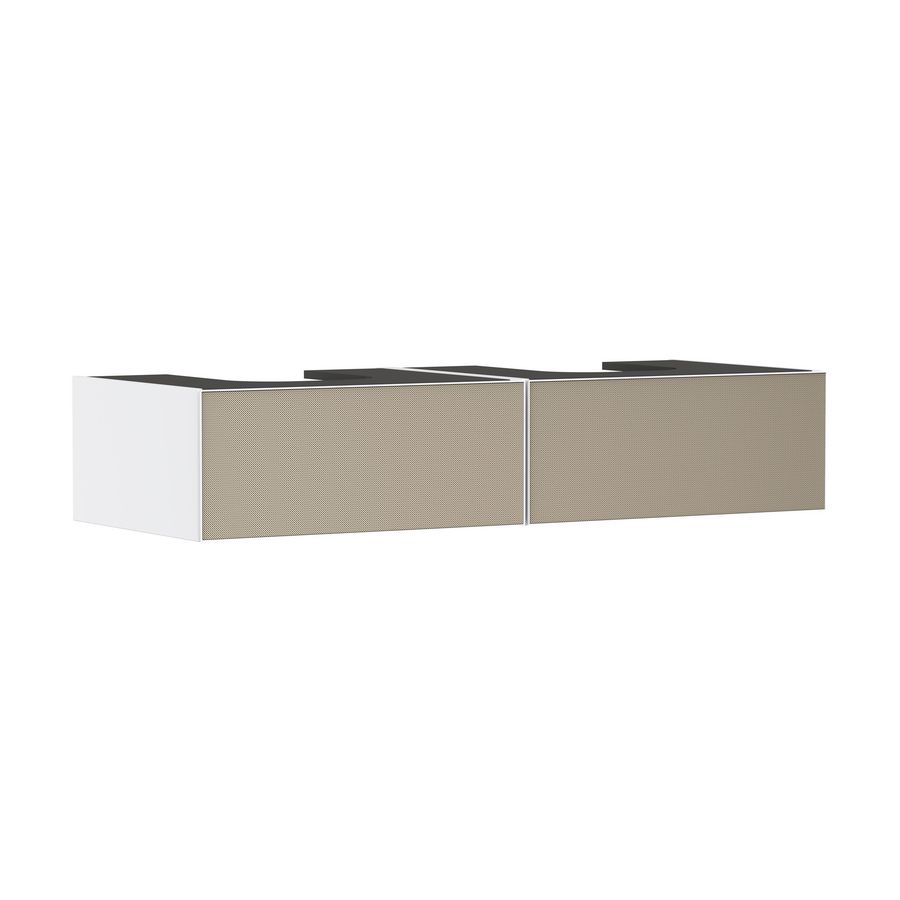 Badmeubel Xevolos E mat wit 1370/550 2L 2 wastafel gesl. Patterned Bronze