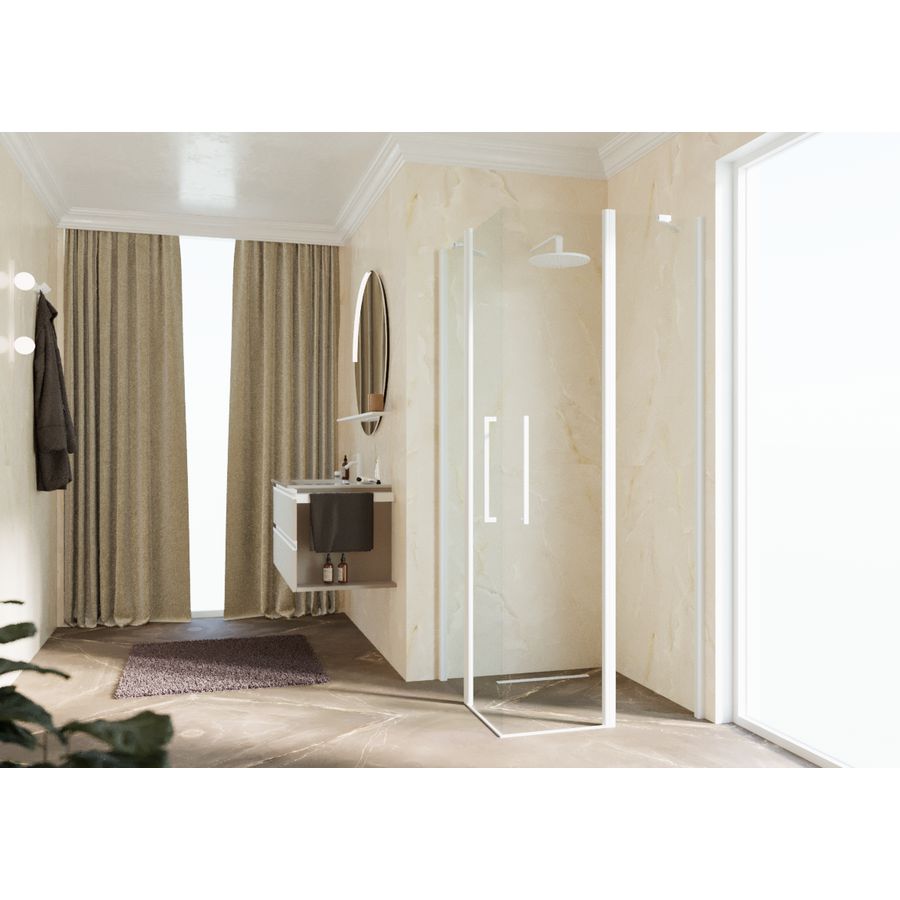 Young A 101 Hoekinstap 101-103Cm Helder Glas Wit Mat