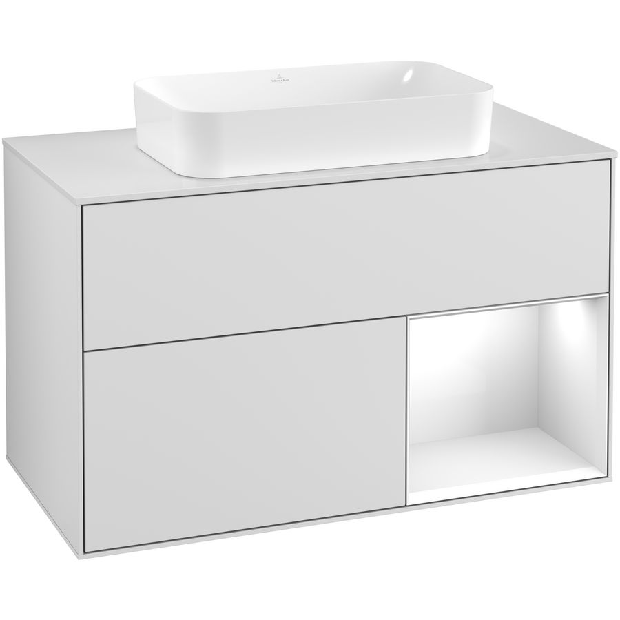 Wastafelonderkast Finion 1000x603x501mm White Matt Lacquer G251GFMT